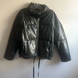 Milly Faux Leather Puffer coat size small (vanity sized P)